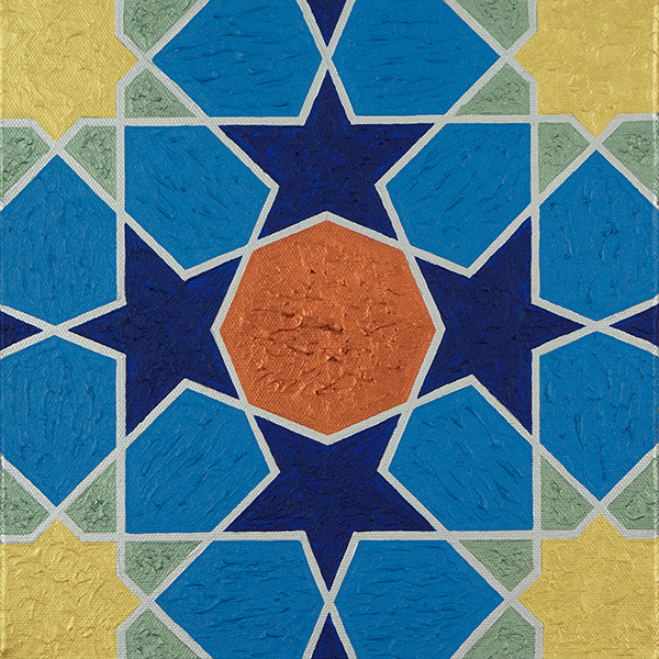 Painting of geometric motif from the Tomb of Jalal al Din