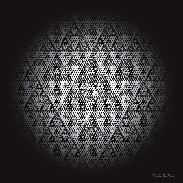 Digital art featuring a Sierpinski substitution pattern